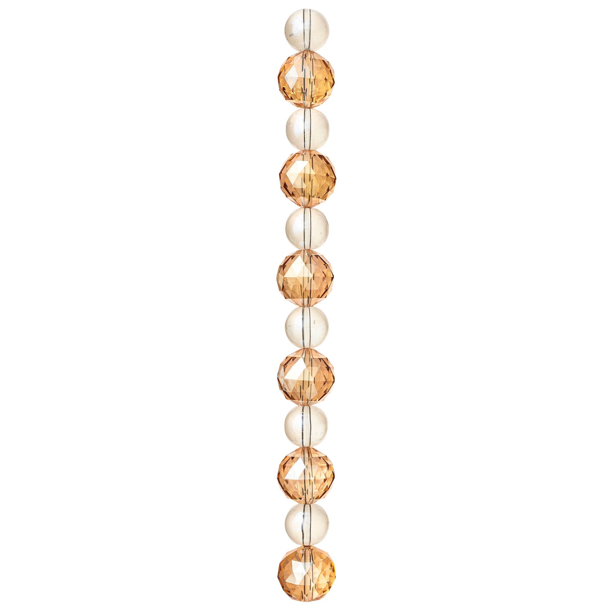 12 Pack: Amber Mix Large Glass Faceted Round Beads by Bead Landing™